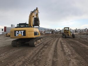 excavadora en funcionamiento